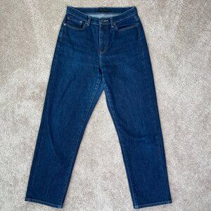 UNIQLO Jeans Womens 26 Blue Wide Straight Leg Jeans Dark Wash Baggy Relaxed